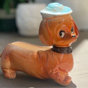 VTG/Retro Dog/Dachshund Ceramic Planter